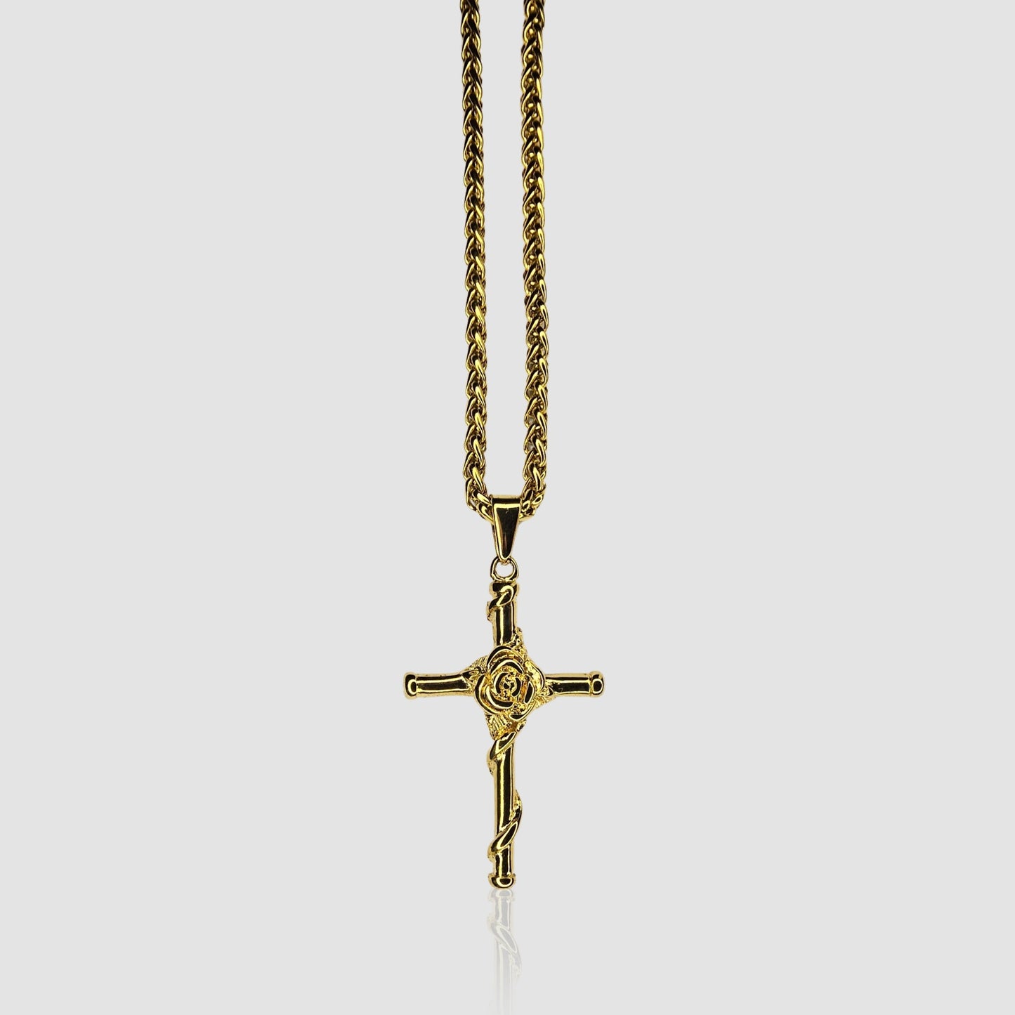 ROSE CROSS PENDANT (GOLD) - Talisman Jewellery