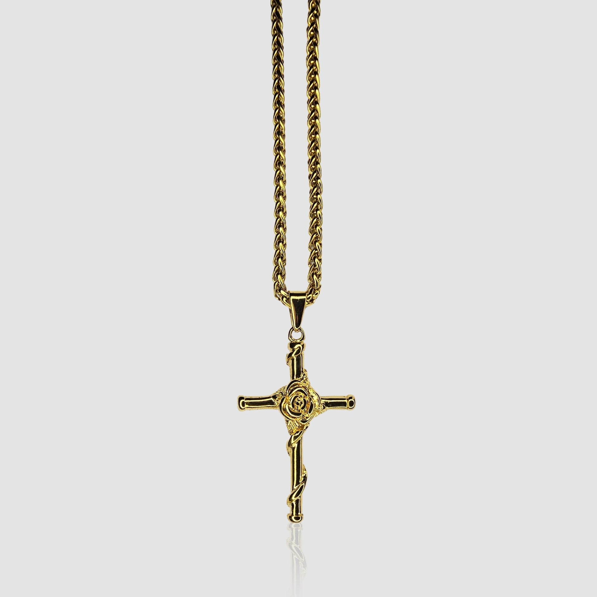 ROSE CROSS PENDANT (GOLD) - Talisman Jewellery