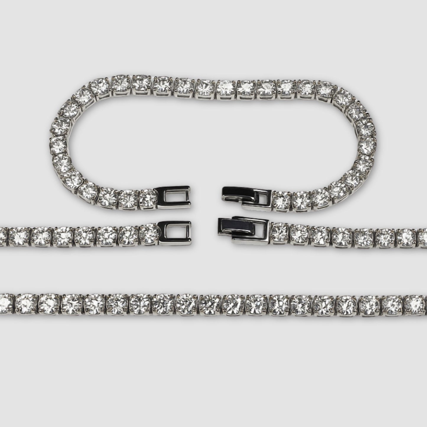 Tennis Chain Set (Silver)